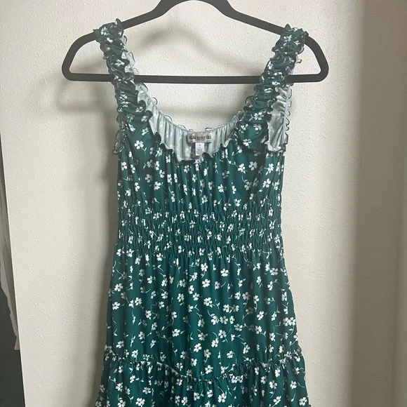 Urban Outfitters | Dresses | Urban Outfitters Fun Dress Girls Size S Green  With White Flowers | Poshmark